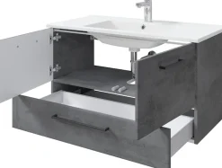 Saphir Badmöbel-Set »Quickset 945 3-teilig, Keramik-Waschtisch mit LED-Spiegelschrank« 4 Stk. tlg.