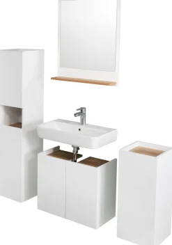 Saphir Badmöbel-Set »Quickset 947 4-teilig, Waschbeckenunterschrank mit Spiegel« 4 Stk. tlg.