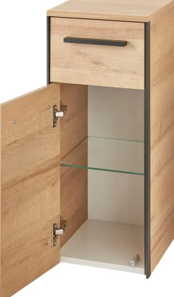 Saphir Badmöbel-Set »Quickset 395 5-teilig, Waschbeckenunterschrank mit LED-Spiegelschrank« 6 Stk. tlg.