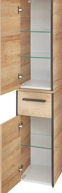 Saphir Badmöbel-Set »Quickset 395 5-teilig, Waschbeckenunterschrank mit LED-Spiegelschrank« 6 Stk. tlg.