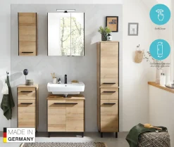 Saphir Badmöbel-Set »Quickset 395 5-teilig, Waschbeckenunterschrank mit LED-Spiegelschrank« 6 Stk. tlg.
