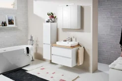 Saphir Badmöbel-Set »Quickset 360 2-teilig, Keramik-Aufsatzbecken mit LED-Spiegelschrank« 2 Stk. tlg.