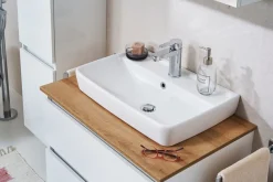 Saphir Badmöbel-Set »Quickset 360 2-teilig, Keramik-Aufsatzbecken mit LED-Spiegelschrank« 2 Stk. tlg.