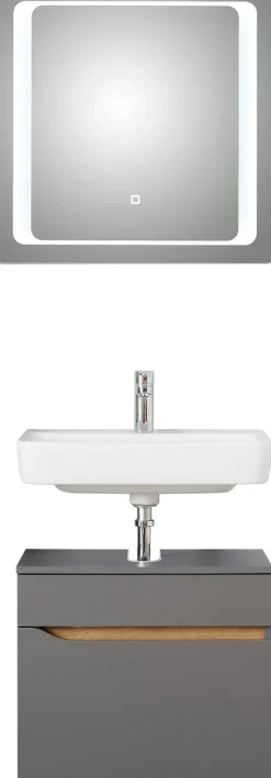 Saphir Badmöbel-Set »Quickset 2-teilig, Waschbeckenunterschrank mit LED-Spiegel« 2 Stk. tlg.