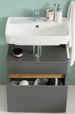 Saphir Badmöbel-Set »Quickset 2-teilig, Waschbeckenunterschrank mit LED-Spiegel« 2 Stk. tlg.