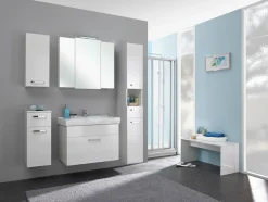 Saphir Badmöbel-Set »Quickset 5-teilig, Keramik-Waschtisch mit LED-Spiegelschrank« 6 Stk. tlg.