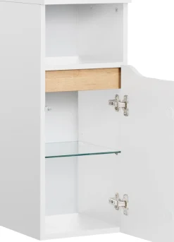 Saphir Badmöbel-Set »Quickset 5-teilig, Waschbeckenunterschrank mit LED-Spiegelschrank« 5 Stk. tlg.