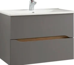 Saphir Badmöbel-Set »Quickset 5-teilig, Keramik-Waschtisch und LED-Spiegelschrank« 7 Stk. tlg.