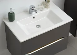 Saphir Badmöbel-Set »Quickset 5-teilig, Keramik-Waschtisch und LED-Spiegelschrank« 7 Stk. tlg.
