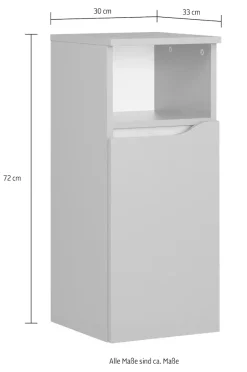 Saphir Badmöbel-Set »Quickset 5-teilig, Keramik-Waschtisch und LED-Spiegelschrank« 7 Stk. tlg.