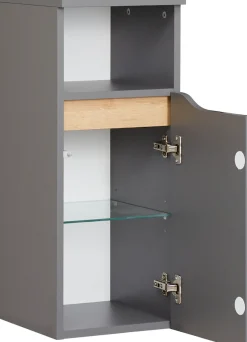 Saphir Badmöbel-Set »Quickset 5-teilig, Keramik-Waschtisch und LED-Spiegelschrank« 7 Stk. tlg.