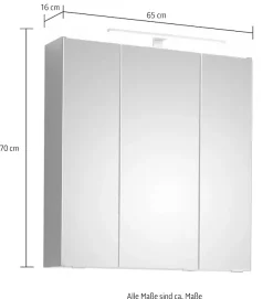 Saphir Badmöbel-Set »Quickset 5-teilig, Waschbeckenunterschrank mit LED-Spiegelschrank« 6 Stk. tlg.