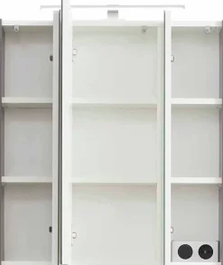 Saphir Badmöbel-Set »Quickset 5-teilig, Waschbeckenunterschrank mit LED-Spiegelschrank« 6 Stk. tlg.