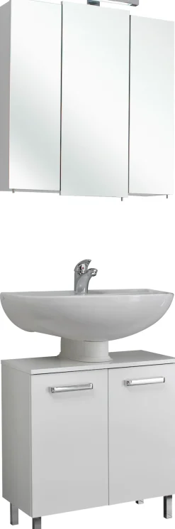 Saphir Badmöbel-Set »Quickset 2-teilig, Waschbeckenunterschrank mit LED-Spiegelschrank« 2 Stk. tlg.
