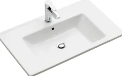 Saphir Badmöbel-Set »Quickset 3-teilig, Keramik-Waschtisch und LED-Spiegelschrank« 5 Stk. tlg.