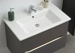 Saphir Badmöbel-Set »Quickset 3-teilig, Keramik-Waschtisch und LED-Spiegelschrank« 5 Stk. tlg.