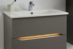 Saphir Badmöbel-Set »Quickset 3-teilig, Keramik-Waschtisch und LED-Spiegelschrank« 5 Stk. tlg.