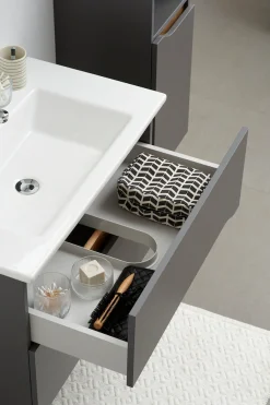 Saphir Badmöbel-Set »Quickset 3-teilig, Keramik-Waschtisch und LED-Spiegelschrank« 5 Stk. tlg.