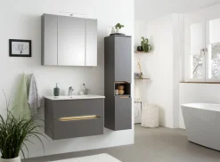 Saphir Badmöbel-Set »Quickset 3-teilig, Keramik-Waschtisch und LED-Spiegelschrank« 5 Stk. tlg.