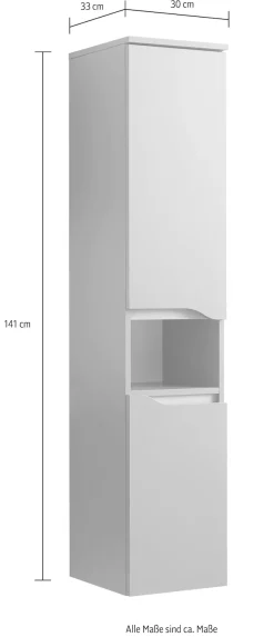 Saphir Badmöbel-Set »Quickset 3-teilig, Keramik-Waschtisch und LED-Spiegelschrank« 5 Stk. tlg.