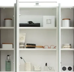 Saphir Badmöbel-Set »Quickset 3-teilig, Keramik-Waschtisch und LED-Spiegelschrank« 5 Stk. tlg.