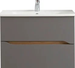 Saphir Badmöbel-Set »Quickset 3-teilig, Keramik-Waschtisch und LED-Spiegelschrank« 5 Stk. tlg.