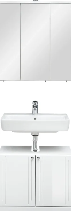 Saphir Badmöbel-Set »Quickset 955 2-teilig, Waschbeckenunterschrank und LED-Spiegelschrank« Set, 2 Stk. tlg.