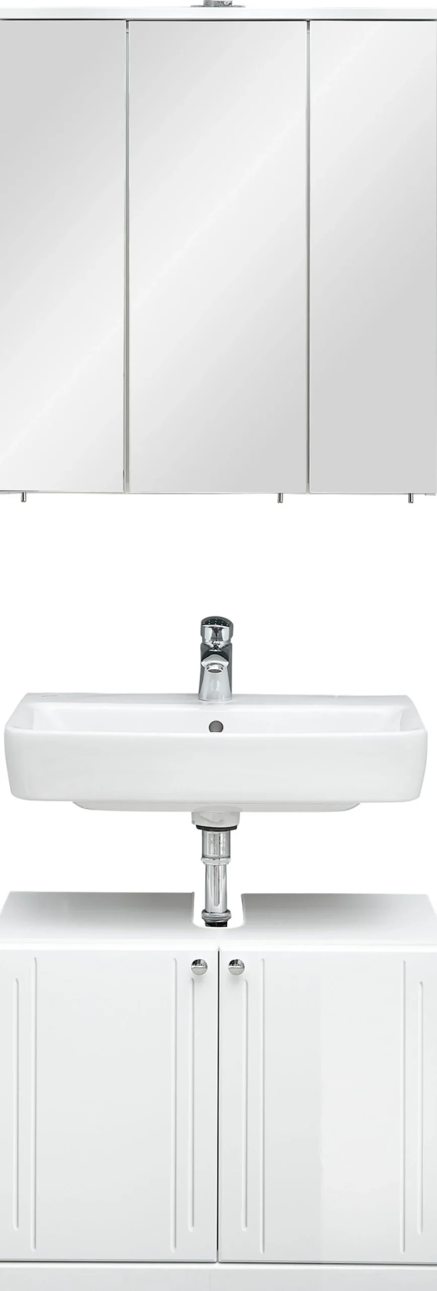 Saphir Badmöbel-Set »Quickset 955 2-teilig, Waschbeckenunterschrank und LED-Spiegelschrank« Set, 2 Stk. tlg.