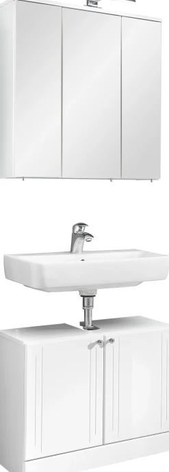 Saphir Badmöbel-Set »Quickset 955 2-teilig, Waschbeckenunterschrank und LED-Spiegelschrank« Set, 2 Stk. tlg.
