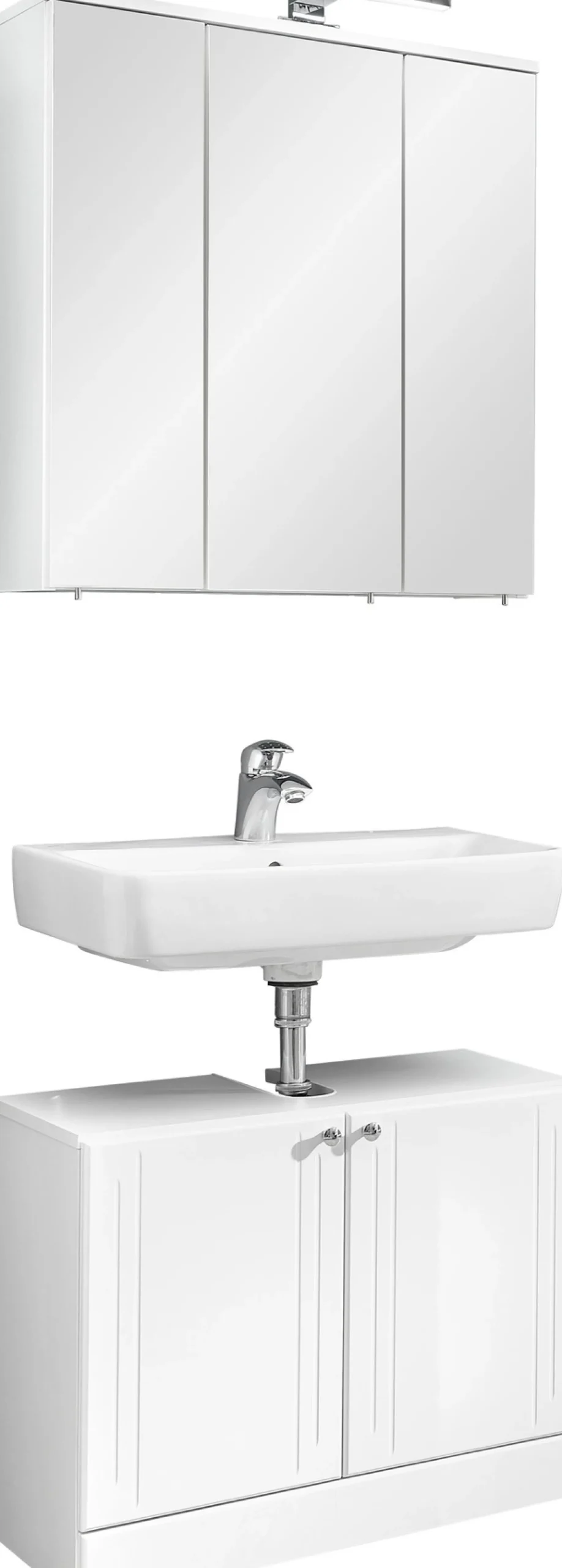 Saphir Badmöbel-Set »Quickset 955 2-teilig, Waschbeckenunterschrank und LED-Spiegelschrank« Set, 2 Stk. tlg.
