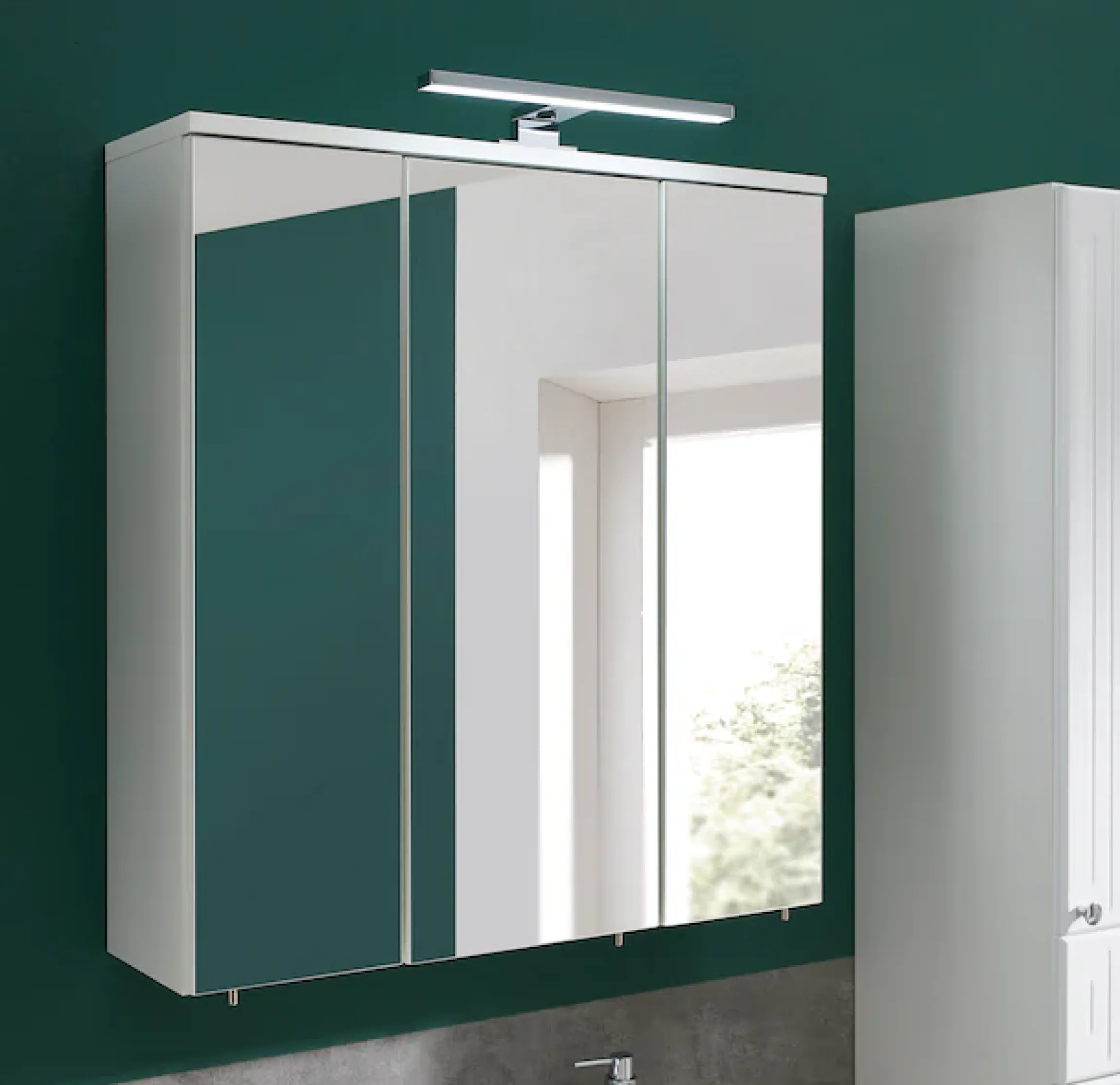 Saphir Badmöbel-Set »Quickset 955 2-teilig, Waschbeckenunterschrank und LED-Spiegelschrank« Set, 2 Stk. tlg.