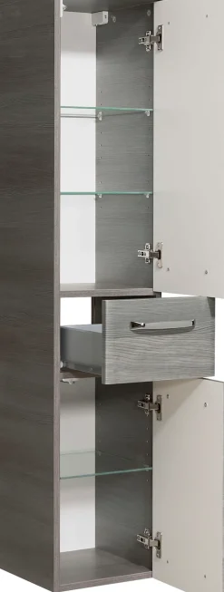 Saphir Badmöbel-Set »Quickset 3-teilig, Mineralmarmor-Waschtisch und LED-Spiegelschrank« 4 Stk. tlg.