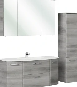 Saphir Badmöbel-Set »Quickset 3-teilig, Mineralmarmor-Waschtisch und LED-Spiegelschrank« 4 Stk. tlg.