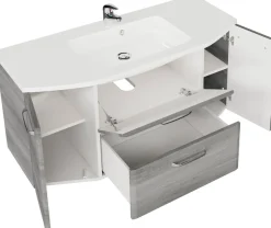 Saphir Badmöbel-Set »Quickset 3-teilig, Mineralmarmor-Waschtisch und LED-Spiegelschrank« 4 Stk. tlg.