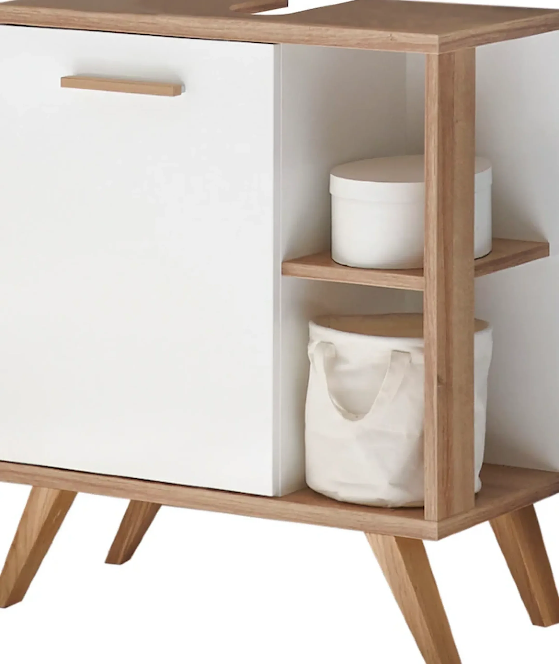 Saphir Badmöbel-Set »Quickset 4-teilig, Waschbeckenunterschrank mit LED-Spiegel« 5 Stk. tlg.