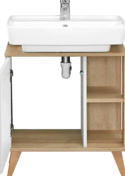 Saphir Badmöbel-Set »Quickset 4-teilig, Waschbeckenunterschrank mit LED-Spiegel« 5 Stk. tlg.
