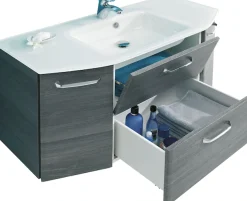 Saphir Badmöbel-Set »Quickset 2-teilig, Glaswaschtisch mit LED-Spiegelschrank, 115 cm breit« 2 Stk. tlg.