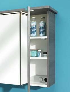 Saphir Badmöbel-Set »Quickset 2-teilig, Glaswaschtisch mit LED-Spiegelschrank, 115 cm breit« 2 Stk. tlg.