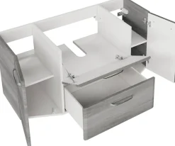 Saphir Badmöbel-Set »Quickset 2-teilig, Glaswaschtisch mit LED-Spiegelschrank, 115 cm breit« 2 Stk. tlg.