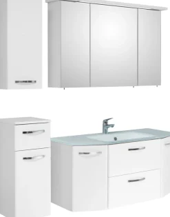 Saphir Badmöbel-Set »Quickset 326, 5-teilig, mit Glaswaschtisch« 5 Stk. tlg.
