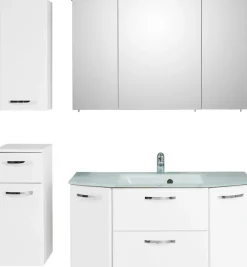 Saphir Badmöbel-Set »Quickset 326, 5-teilig, mit Glaswaschtisch« 5 Stk. tlg.