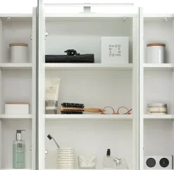 Saphir Badmöbel-Set »Quickset 3-teilig, Keramik-Waschtisch und LED-Spiegelschrank« 4 Stk. tlg.