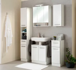 Saphir Badmöbel-Set »Quickset 953 3-teilig, Waschbeckenunterschrank und LED-Spiegelschrank« Set,