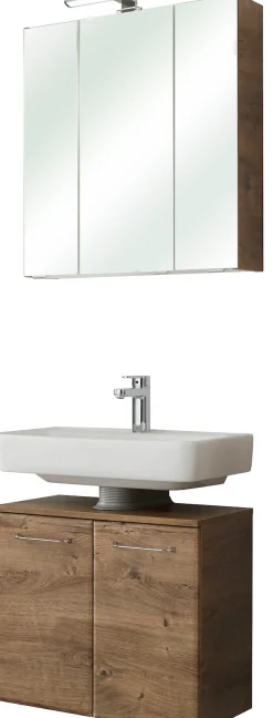 Saphir Badmöbel-Set »Quickset 2-teilig, Waschbeckenunterschrank und LED-Spiegelschrank« Set,