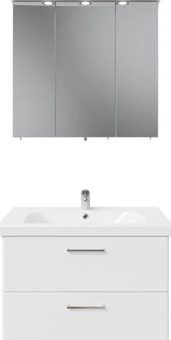 Saphir Badmöbel-Set »Quickset 316 2-teilig, Keramikwaschtisch mit LED-Spiegelschrank« 2 Stk. tlg.