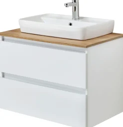 Saphir Badmöbel-Set »Quickset 360 2-teilig, Keramik-Aufsatzbecken mit LED-Spiegel« 4 Stk. tlg.