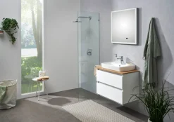 Saphir Badmöbel-Set »Quickset 360 2-teilig, Keramik-Aufsatzbecken mit LED-Spiegel« 4 Stk. tlg.