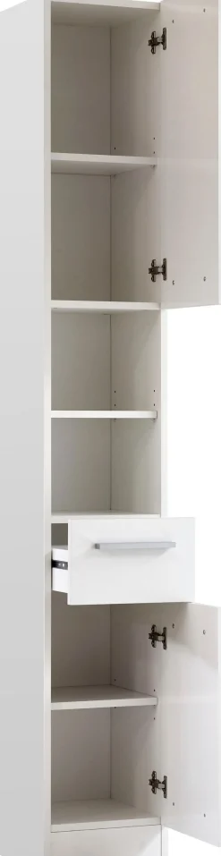 Saphir Badmöbel-Set »Quickset 335 8-teilig, Waschbeckenunterschrank mit LED-Spiegelschrank« 10 Stk. tlg.
