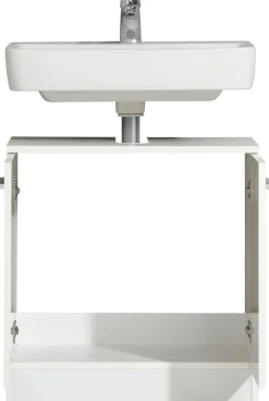 Saphir Badmöbel-Set »Quickset 335 8-teilig, Waschbeckenunterschrank mit LED-Spiegelschrank« 10 Stk. tlg.