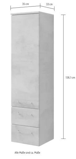 Saphir Badmöbel-Set »Quickset 945 4-teilig, Keramik-Waschtisch mit LED-Spiegelschrank« 5 Stk. tlg.
